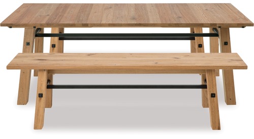 Stockholm 3-Pce 2100 Extension Dining Suite - Bench x 2 